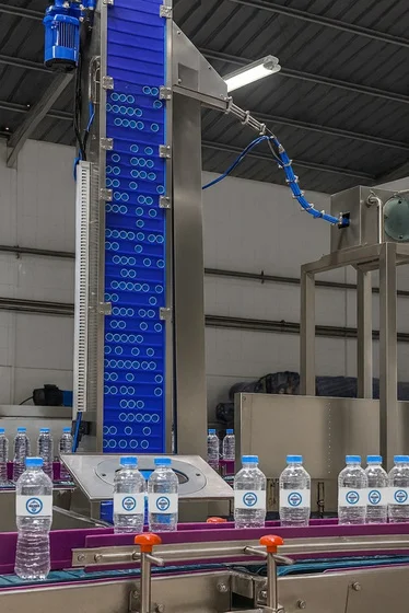 Elevator Tutup Botol Otomatis dan Konveyor